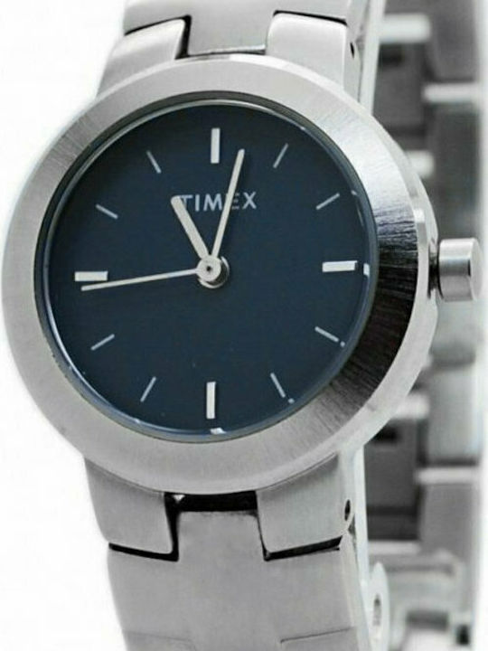 Timex Ανδρικό Ρολόι 35mm με Ασημί Μεταλλικό Μπρασελέ