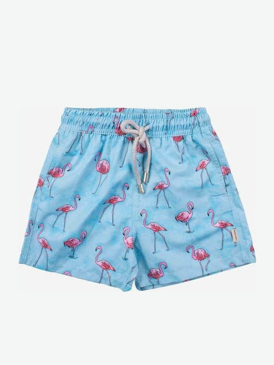 John Frank με Flamingo Kinder Badeanzug Badeshorts Hellblau