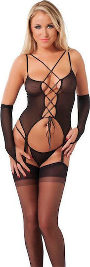 Rimba Amorable Camisole with Stockings Sexy Σετ Εσωρούχων με Ζαρτιέρες Black 2τμχ