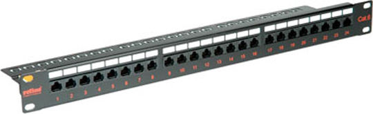Roline Пач панел за рафт 1U 19" 24 порта cat6 Черен