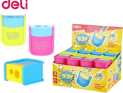 Deli Pop Plastic Double Pencil Sharpener Barrel (Μiscellaneous Colours)