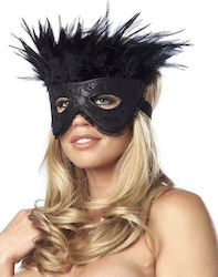 Rimba Satin Look Feather Mask BDSM Маска в Черно Цвят