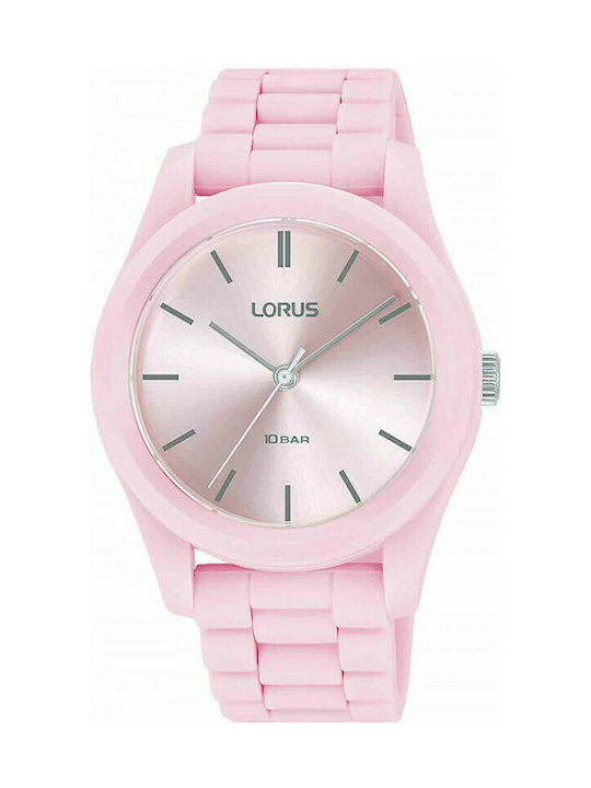 Lorus Ρολόι με Καουτσούκ Λουράκι σε Ροζ χρώμα