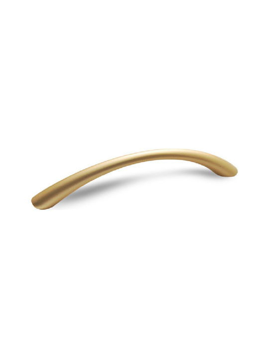 Viobrass 130 Handgriff Möbelgriff aus Metallisch Matte Gold 150mm (Zentrenabstand 128mm) 130/128 1Stück