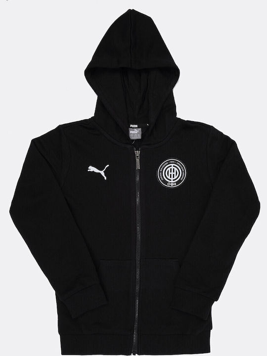 Athletic Kids Sweatshirt Cardigan Cotton with Hood Black x OFI Crete F.C Teamgoal 23