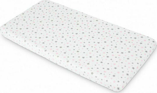 Sensillo Baby Crib Sheet Cotton Fitted Pink 60x120cm