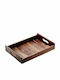 Leone Wooden Rectangular Serving Tray with Handles in Brown Color 35x24x6cm S5006 1pcs