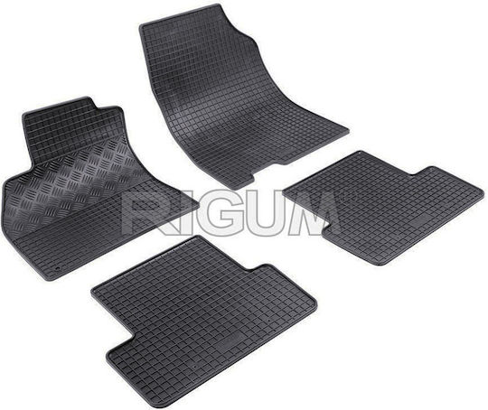 Rigum Set of Front and Rear Mats 4pcs for Renault Fluence 2009+ Black
