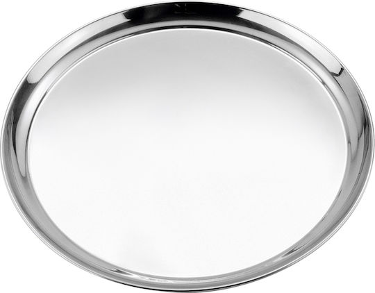 Sunnex Edelstahl Rund Serviertablett in Silber Farbe 35.5x35.5cm 52139 1Stück