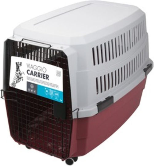 M-Pets Viaggio Hunde Transportkäfige mit Rädern Burgundisch 91x61x66cm