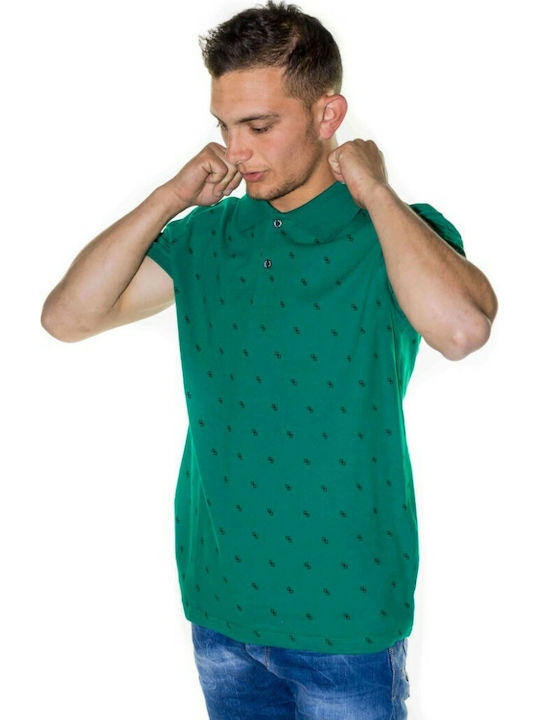 Paco & Co 85502 Men's Short Sleeve Blouse Polo Green