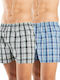 Minerva 96-23074 Men's Boxers Grey / Blue Checkered 2Pack 96-23074-031