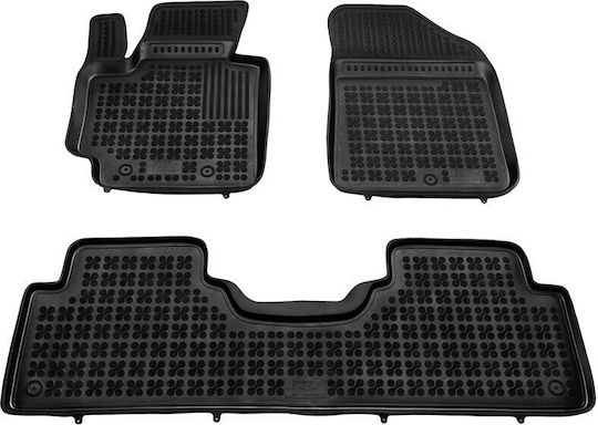 Rezaw Plast Set of Front and Rear Mats 3pcs Tray Type for Kia Soul 2014+ Black
