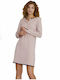 Noidinotte Winter Baumwolle Damen Nachthemd Rosa 2245 LA2245