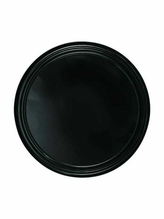 Διανομική Round Tray of Plastic In Black Colour 38x38x2.5cm 1pcs