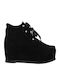 Jeffrey Campbell Minola Suede Women's Ankle Boots Platform Black 0101001394