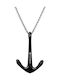 Rosso Amante Anchor Necklace Made of Gold Plated Steel Black