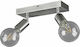 Trio Lighting Vannes Double Spot with Socket E27 in Silver Color