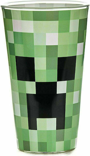Paladone Minecraft Creeper Pahar din Sticlă Verde 450ml PP6729MCF