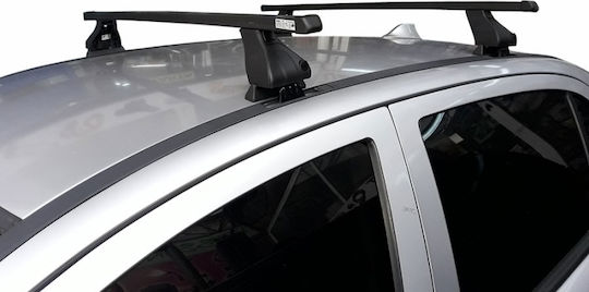 K39 Autodachträger Metallisch BSM130-K48 130cm für Renault Modus 5D 04-13 für Autos mit Werksdachträgern mit Dachträgerfüßen Schwarz