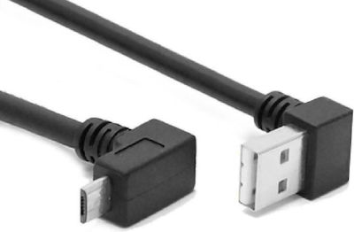 Powertech Winkel (90°) USB 2.0 auf Micro-USB-Kabel Schwarz 1m (CAB-U137) 1Stück