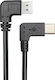 Powertech Angle (90°) / Regular USB 2.0 Cable USB-C male - USB-A male Black 1m (CAB-U135)