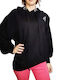 Paco & Co Women's Long Hooded Sweatshirt Black/White