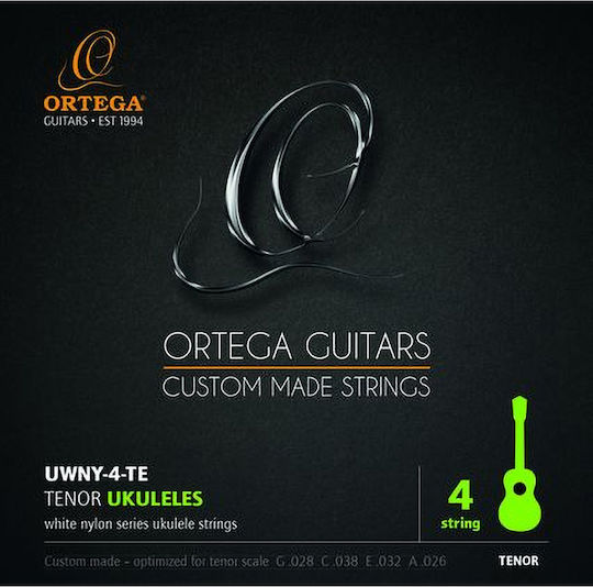 Ortega Μονές Nylon Χορδές 4τμχ 38" για Γιουκαλίλι White Nylon Series Tenor Ukulele