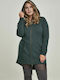 Long Women's Sweatshirt Jacket Hooded Green