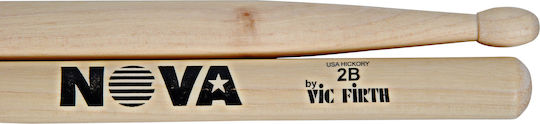 Vic Firth Hickory Μπαγκέτες Ντραμς Nova 2B με Σχήμα Μύτης Oval