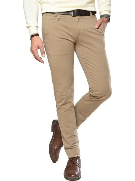 Trousers Chino Elastic in Regular Fit Beige