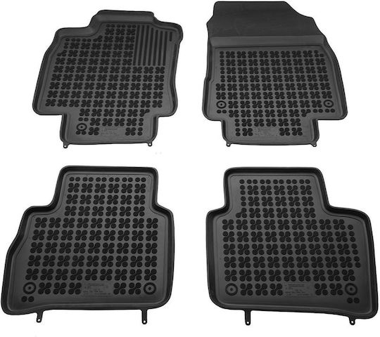 Rezaw Plast Set of Front and Rear Mats 4pcs Tray Type for Nissan Tiida 2004-2012 Black