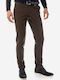 Sogo Men's Trousers Chino Elastic in Loose Fit Brown