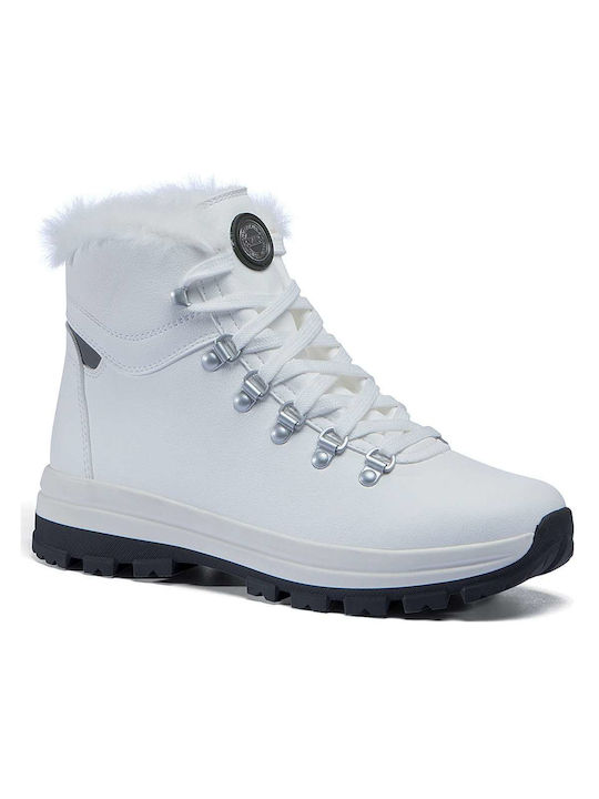 Olang Paradise Wintherm Leather Women's Boots Snow with Fur White