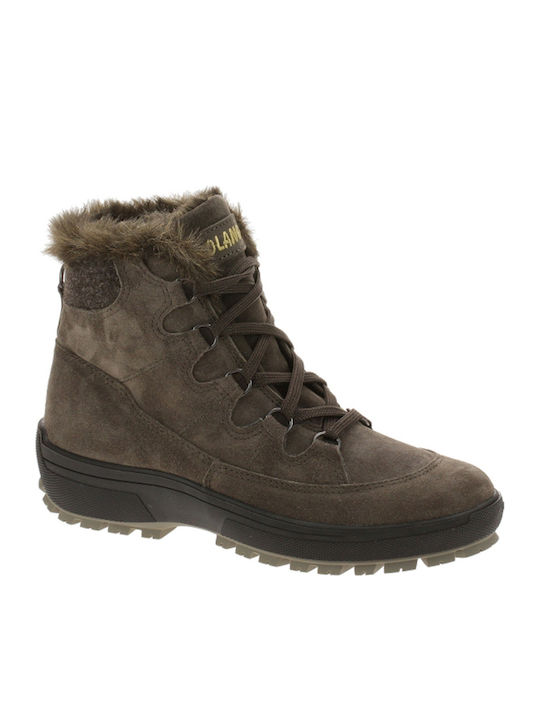 Suede Snow Boots with Laces & Fur Venere Tex Brown