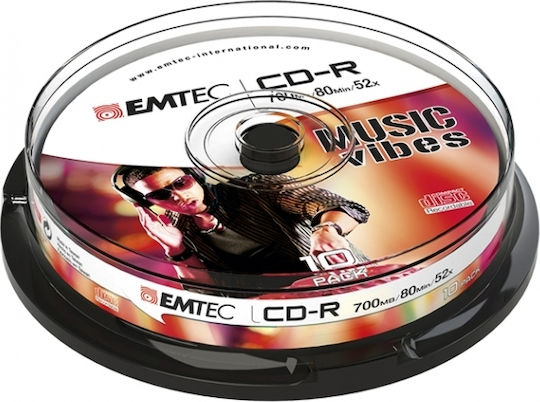 Emtec Recordable CD-R 52x 700MB Cake Box 10pcs