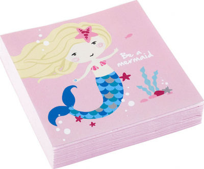 Χαρτοπετσέτες Be A Mermaid Χαρτοπετσέτες 25x25cm Ροζ 25x25εκ. 20τμχ