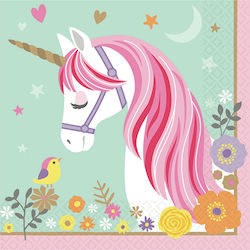Magical Unicorn Napkins 33x33cm. Turquoise 16pcs