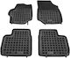 Rezaw Plast Set of Front and Rear Mats 4pcs Tray Type for Peugeot 301 Citroen C-Elysee 2012+ Black