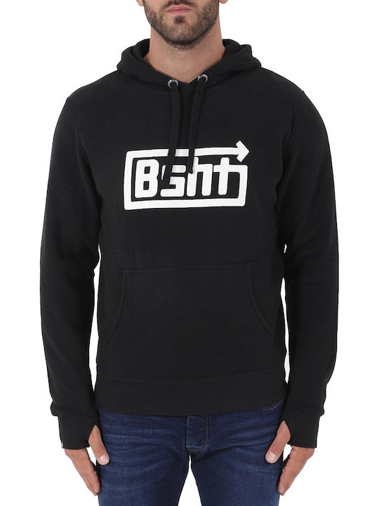 Basehit Men's Sweatshirt with Hood and Pockets Black