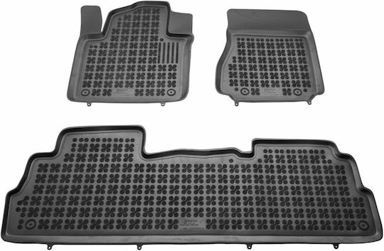 Rezaw Plast Set of Front and Rear Mats 3pcs Tray Type for Nissan NV200 2009+ Black