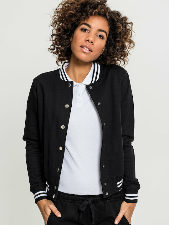 Κοντό Γυναικείο Bomber Jacket Μαύρο