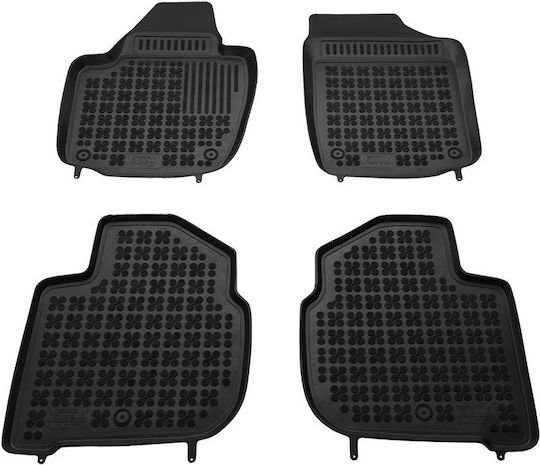 Rezaw Plast Set of Front and Rear Mats 4pcs Tray Type for Seat Toledo Skoda Rapid 2014+ Black