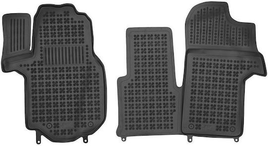 Rezaw Plast Set of Front and Rear Mats 3pcs Tray Type for Volkswagen Crafter 2014+ Black