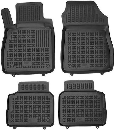 Rezaw Plast Set of Front and Rear Mats 4pcs Tray Type for Nissan Micra 2017+ Black