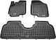 Rezaw Plast Set of Front and Rear Mats 3pcs Tray Type for Kia Venga Hyundai ix20 2009+ Black