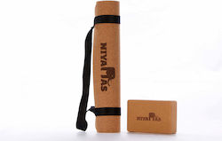 Niyamas Στρώμα Γυμναστικής Yoga/Pilates Καφέ με Ιμάντα Μεταφοράς και Τουβλάκι (183x66x0.5cm)