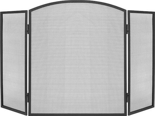 Kaminer 8787 Metallic Fireplace Screen with 3 Panels 61x28x76.5cm Black