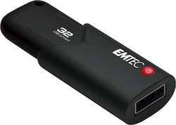 Emtec Click Secure 32GB USB 3.2 Stick Μαύρο