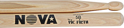 Vic Firth Hickory Schlagzeug Nova 5B mit Spitzenform Oval